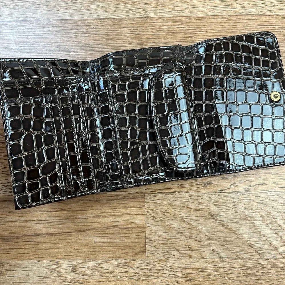 Mary Kay Purse with‎ Matching Wallet Brown Crocodile Pattern RARE